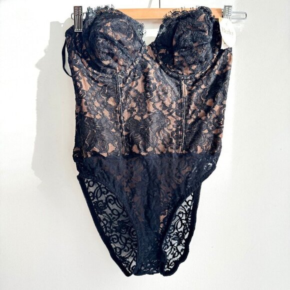 Vintage Berlei USA Black Lace Teddy Bodysuit 34/S